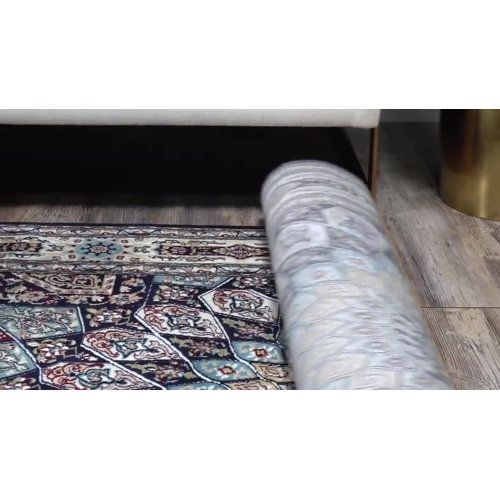 Astoria Grand Jackson Oriental Area Rug in Ivory/Navy Blue & Reviews